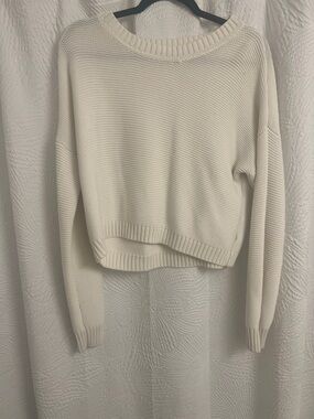 Glassons Ivory Cropped Crew Neck Sweater